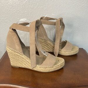 MARC FISHER suede espadrille sandals 7.5